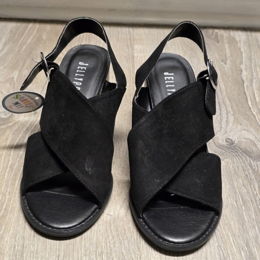 Jellypop "Agatha" Women's Black Strappy Heels Size 9M